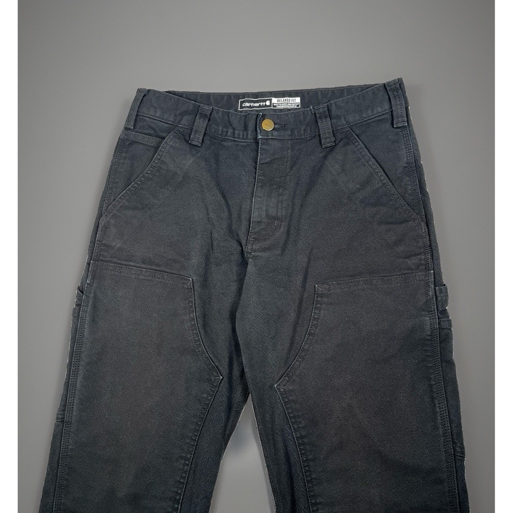 Carhartt Mens Double Front Knee Rugged Flex Pants Work Utility 30x30 Black